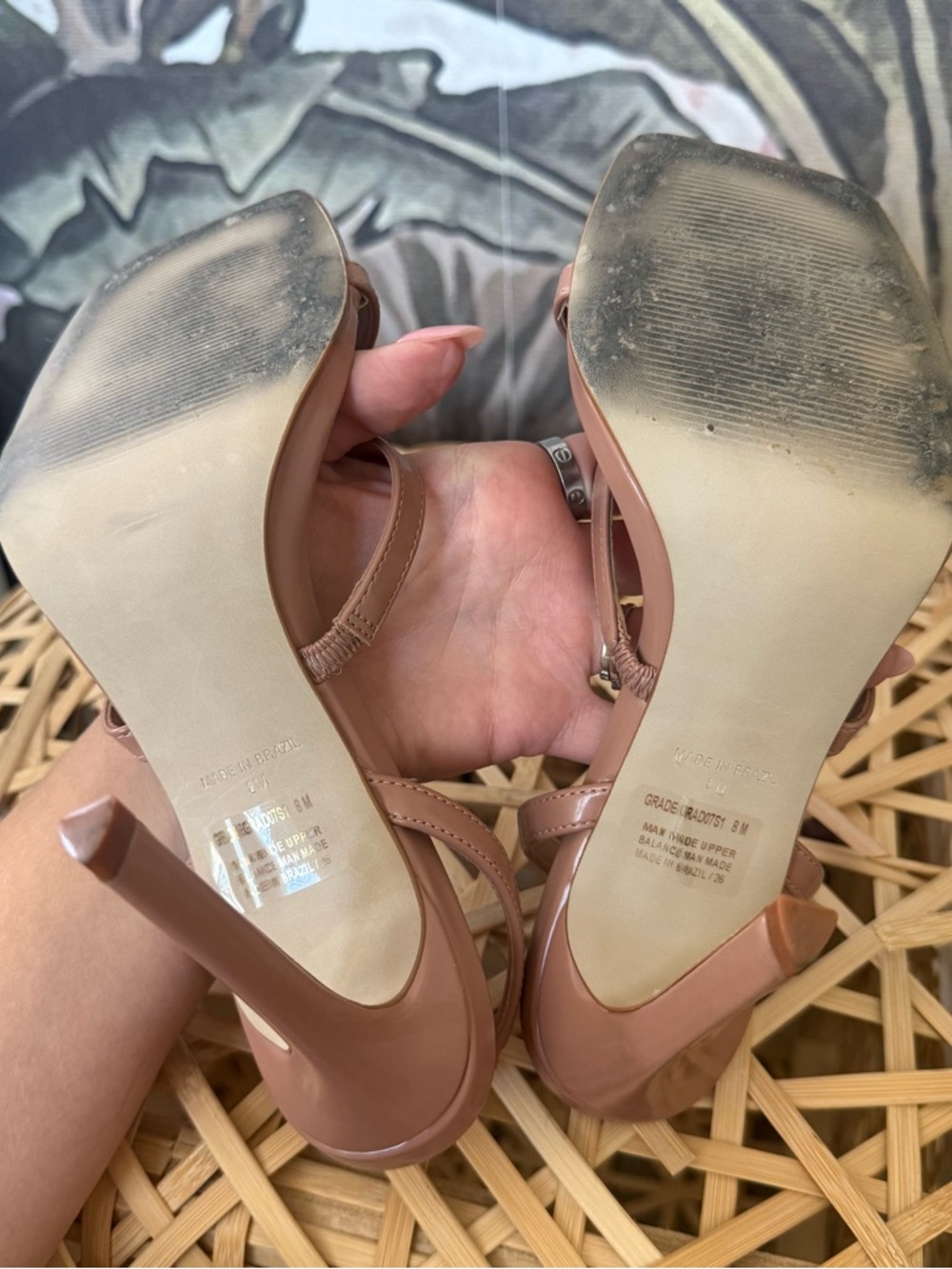 STEVE MADDEN nude beige Gracey heeled sandals strappy stiletto square open toe - Picture 4 of 7